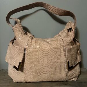 Authentic Michael Kors Nude Snake Skin Print Shoulder Bag!